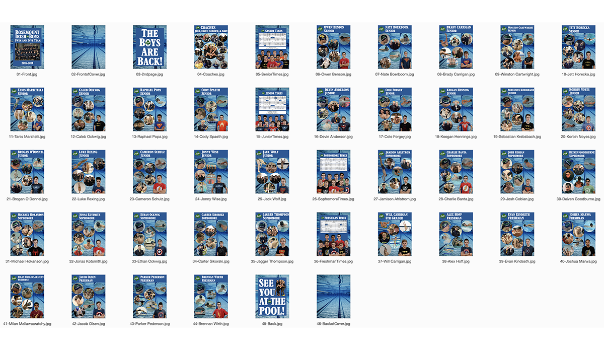 Rosemount Irish Boys Swim Team Booklet Pages
